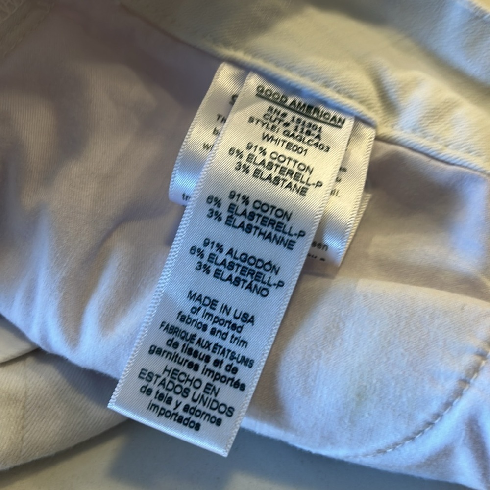 GOOD AMERICAN Good Legs Crop White Jeans, Size 14/32 EUC - Picture 3 of 6